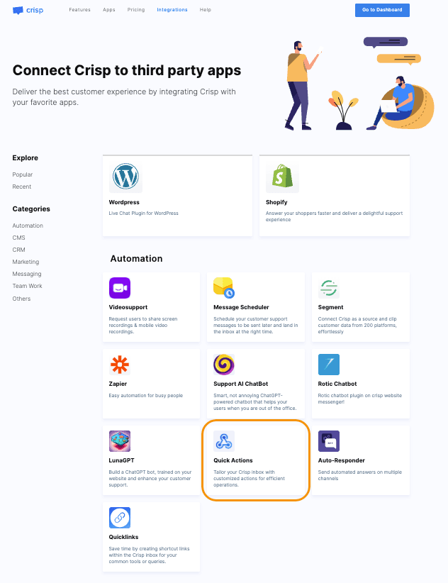 Crisp integrations directory